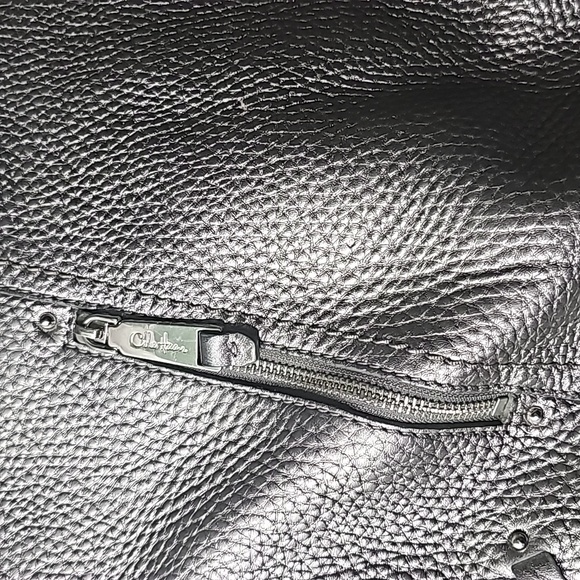 COLE HAAN SILVER METALLIC LARGE BOHO HANDBAG - Picture 3 of 9